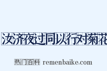汝济夜过同以行对菊花是什么意思的图片
